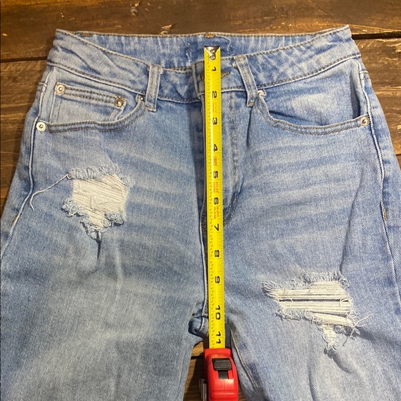 Rue21 Blue Flare Wide Leg Jeans with Distressed Details - Picture 7 of 10